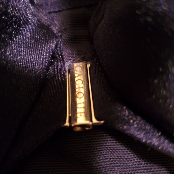 Cacique navy blue,  lightly lined full coverage bra.  Size 44D. Front fastener. - Picture 2 of 5